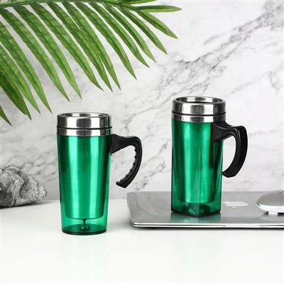 Cốc du lịch bằng nhựa có tay cầm và nắp