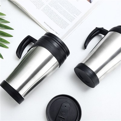 Cốc du lịch bằng nhựa có nắp và tay cầm